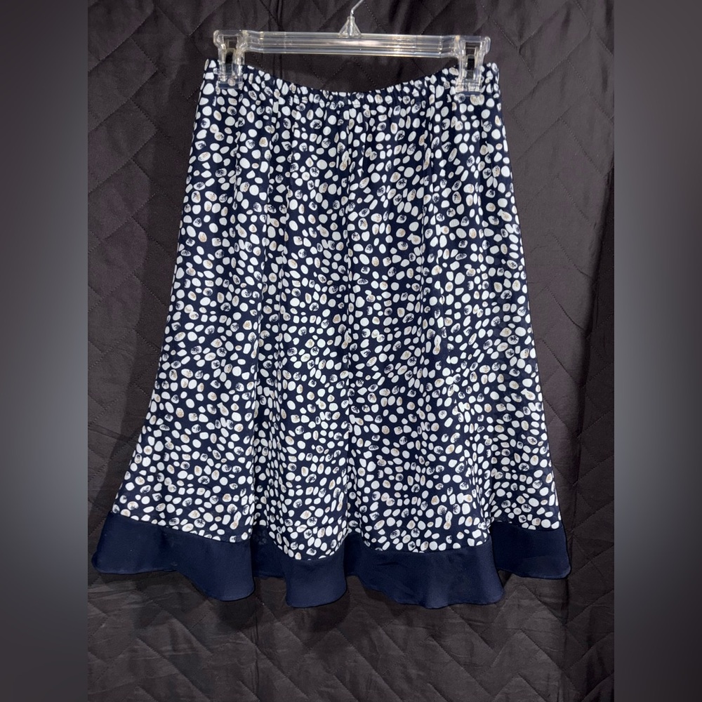 No tag Navy and White Polka Dot Skirt #1516